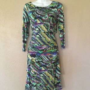 Cluny Long Sleeve Multi-colored Tiered Dress NWOT
